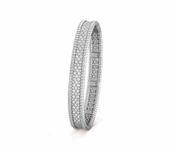 Van Cleef & Arpels Perlée diamonds bracelet, 3 rows, small model